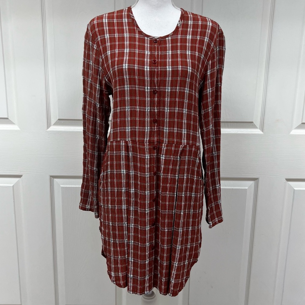 FLAX PLAID DRESS